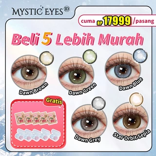 [Beli 5 Lebih Murah]Mysticeyes Softlens 14.0-14.5mm Terlaris Gaya Natural 5 Sepasang lensa kontak warna Lens dan 5 lenscase