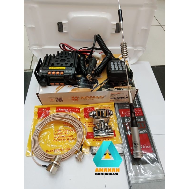 Jual Paket lengkap Radio Rig mobil weierwei 9800 dual band tingal ...