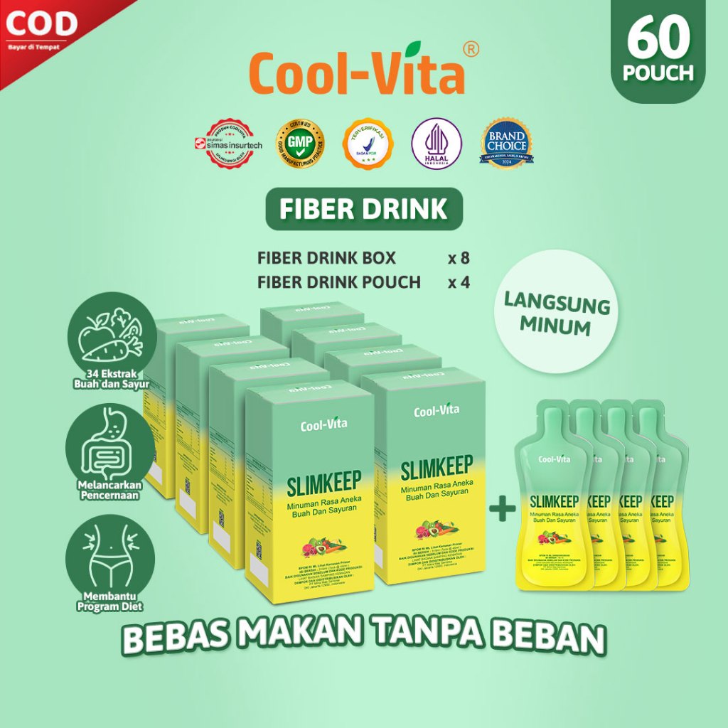 Jual Coolvita SLIMKEEP Fiber Detox Drink 60 Pouch - Minuman Diet ...