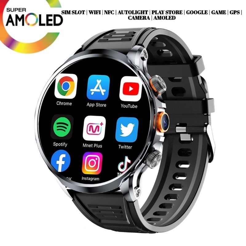 Android Smart Watch Ultra H18 4G/5G Slot SIM Kamera NFC Ram 8GB  Rom 128GB AMOLED