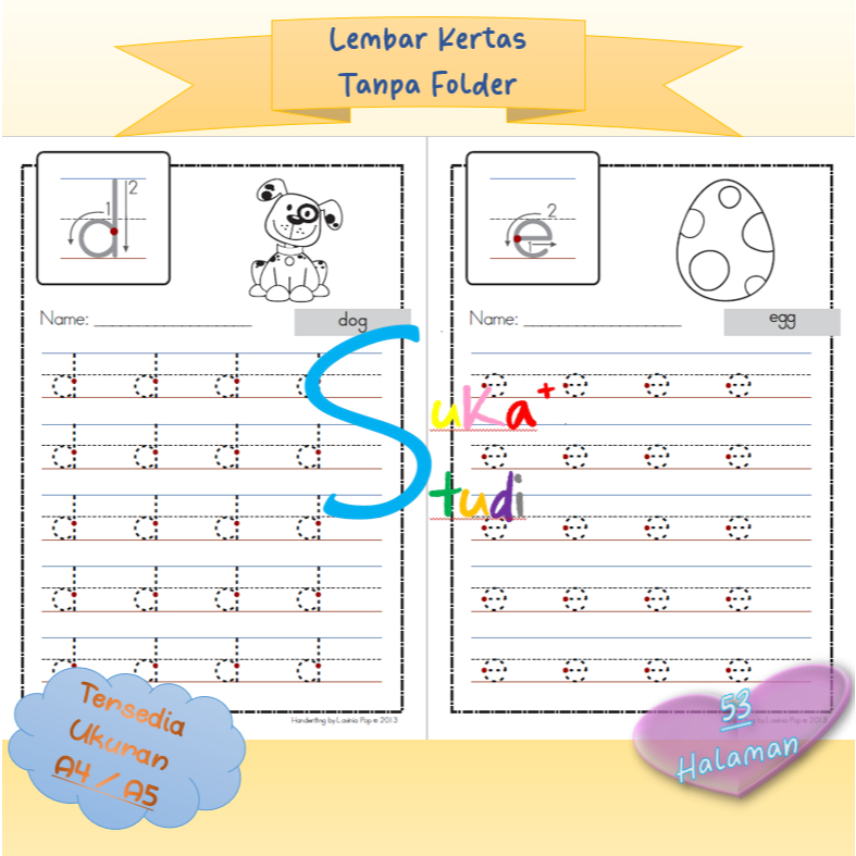 Jual SUKASTUDI - Kertas TRACING WRITING Lembar Belajar Aktivitas ...