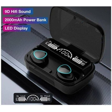 TWS M10 F9 M90 DAN X15 Display Baterai LED 9D HIFI Headphone Wireless Bluetooth Powerbank