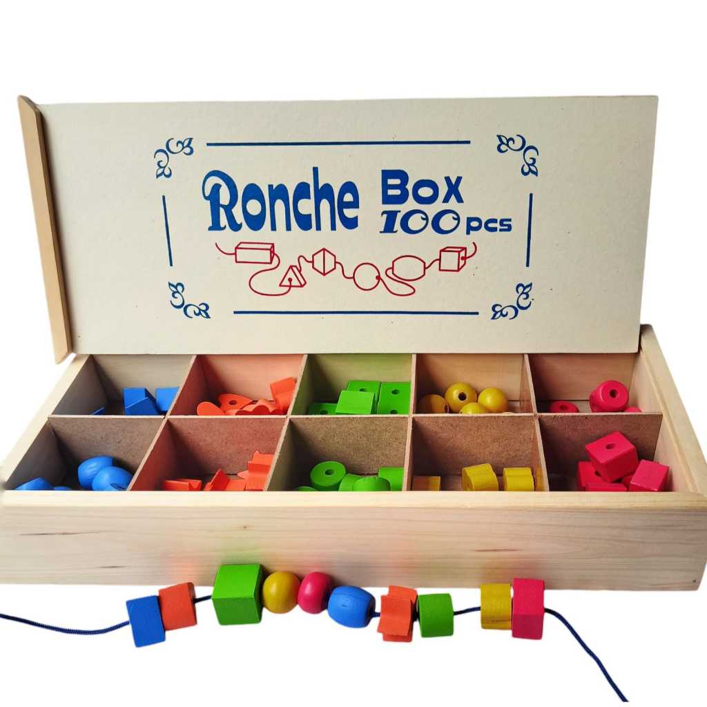 Jual Ronce Box Isi 100 Mainan Edukasi Anak Ronche Box Balok Kayu Ronche ...