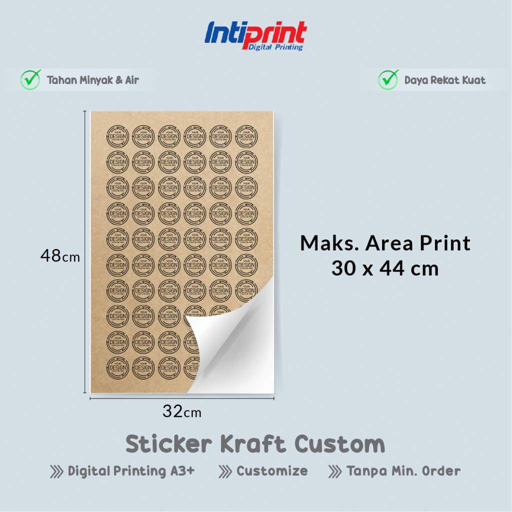 Jual Cetak Stiker Kraft Custom / Print Sticker Segel Label Kemasan ...