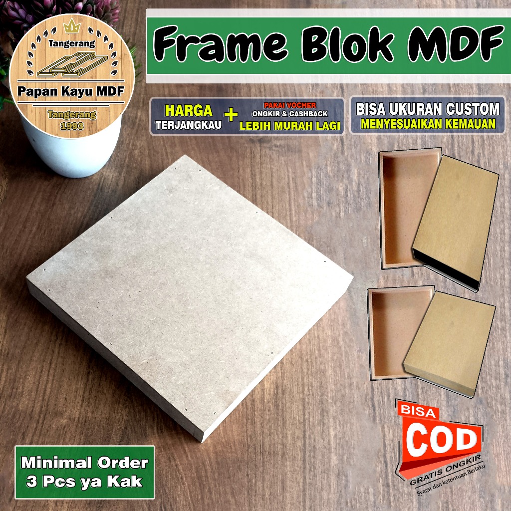 Jual Frame Blok Kayu MDF / PitcBox / Bisa Custom Ukuran Pigura Fotoblok ...