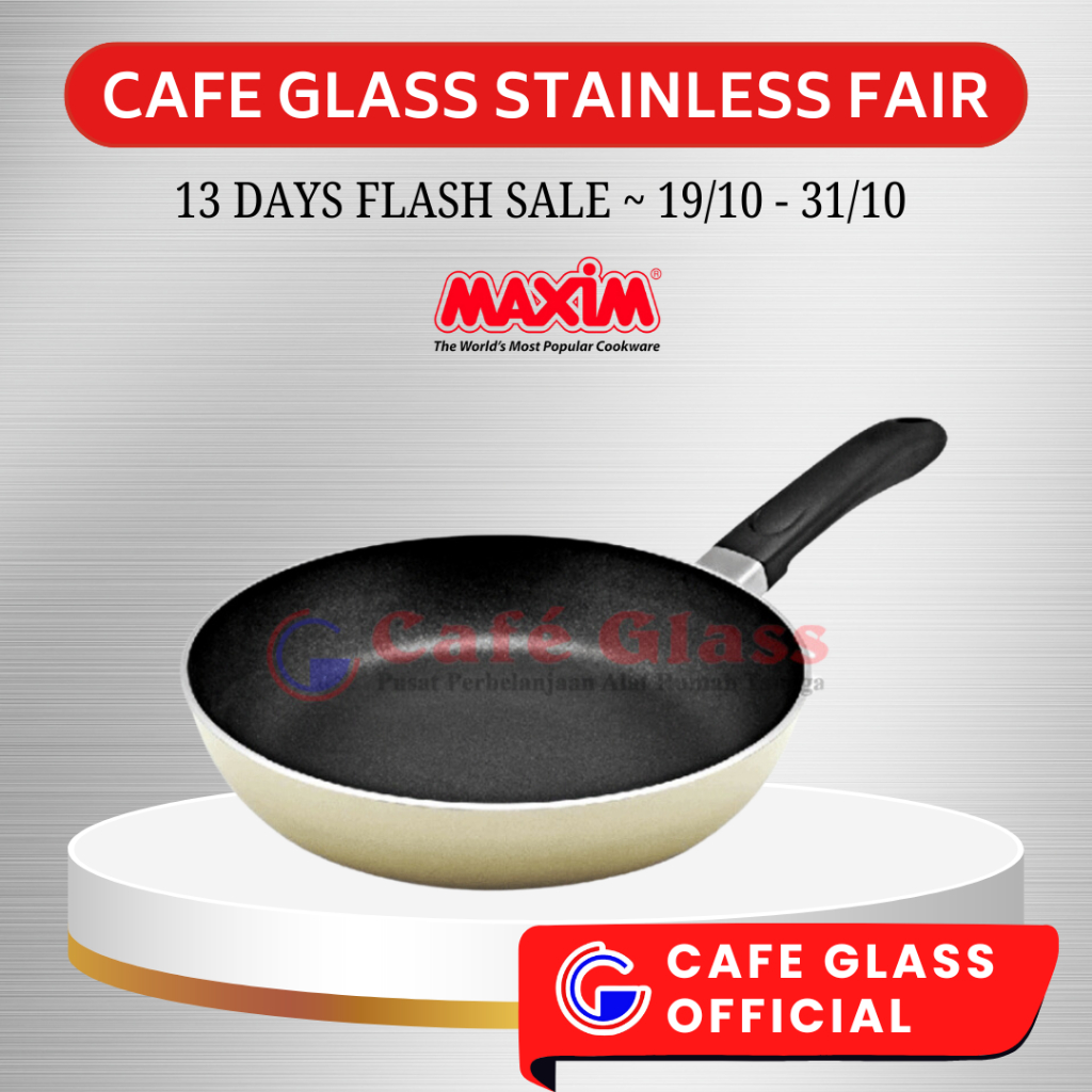 Teflon Maxim Easy Grip 24Cm - Anti Lengket, Panas Merata / Nonstick Frypan / Wajan Penggorengan Aluminium Base Ergonomis / Alat Masak