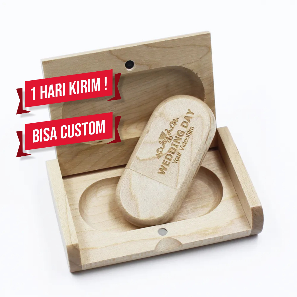 Jual Flashdisk Kayu Oval 4Gb 8Gb 16Gb 32Gb + Box Kayu Upslide Real ...