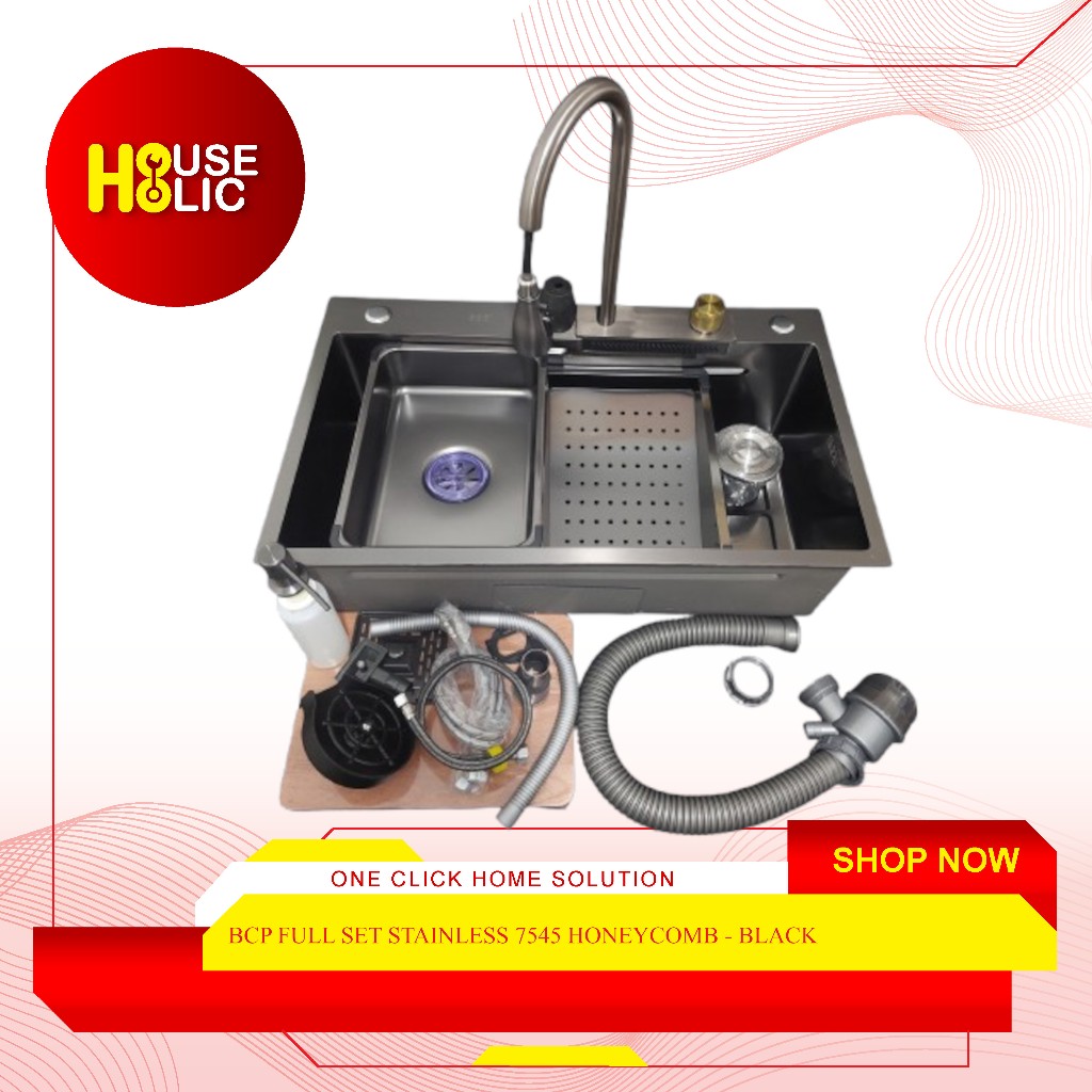 Jual BCP Set Full Stainless 7545 Honeycomb 1 Lubang / Wastafel Dapur ...