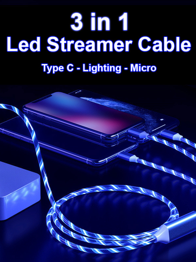 Jual Twsmedan Kabel data Led 3in1 / Kabel data lampu 3 cabang / Kabel ...