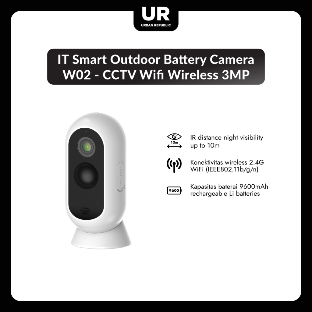 Jual IT Smart Outdoor Battery Camera W02 - CCTV Wifi Wireless 3MP ...
