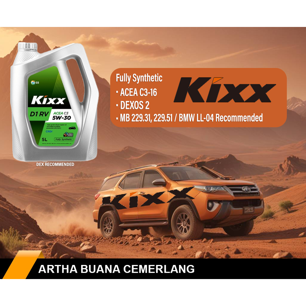 Jual KIXX D1 RV 5W-30 5liter OLI MOBIL DIESEL PREMIUM FULL SYNTHETIC ...
