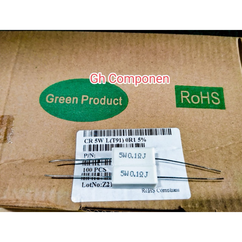 Jual Resistor 5W 0.1ohm Green Produk Taiwan 1pcs | Shopee Indonesia
