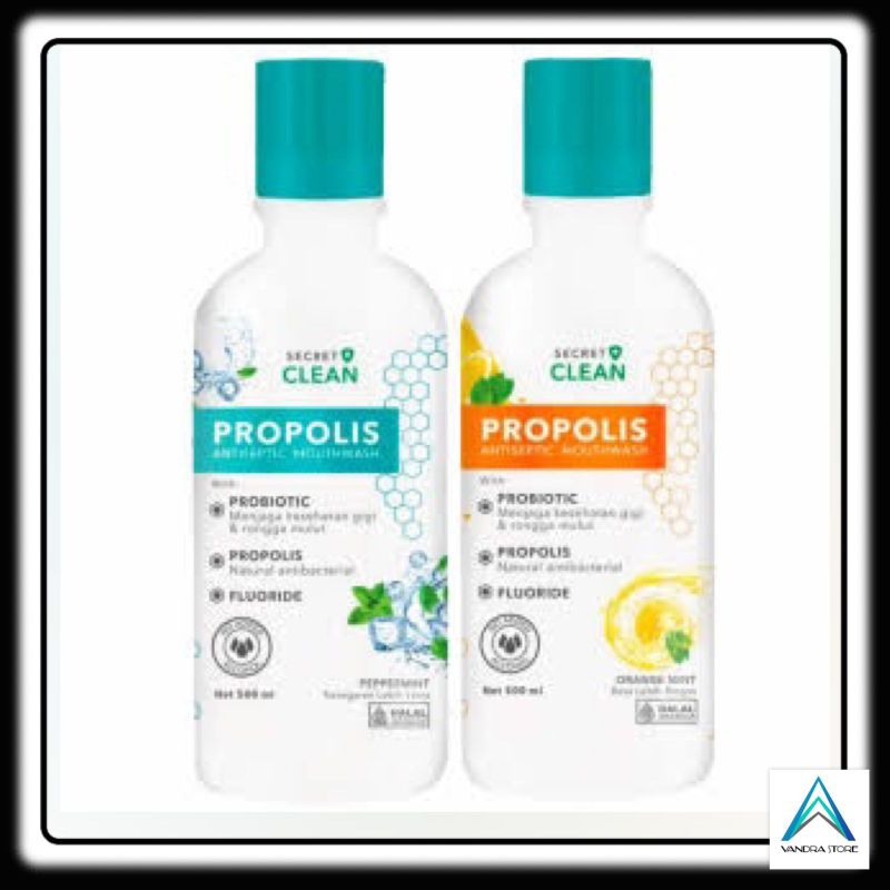 Jual Secret Clean Propolis Mouthwash 150ml/500ml Pepermint/Orange Mint ...