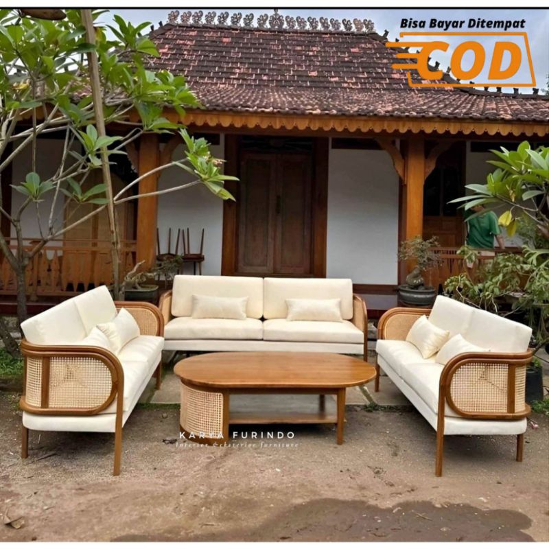 Jual Kursi Sofa Antik Kayu Jati Grade A, Kursi Tamu Rotan Luxury, Kursi ...