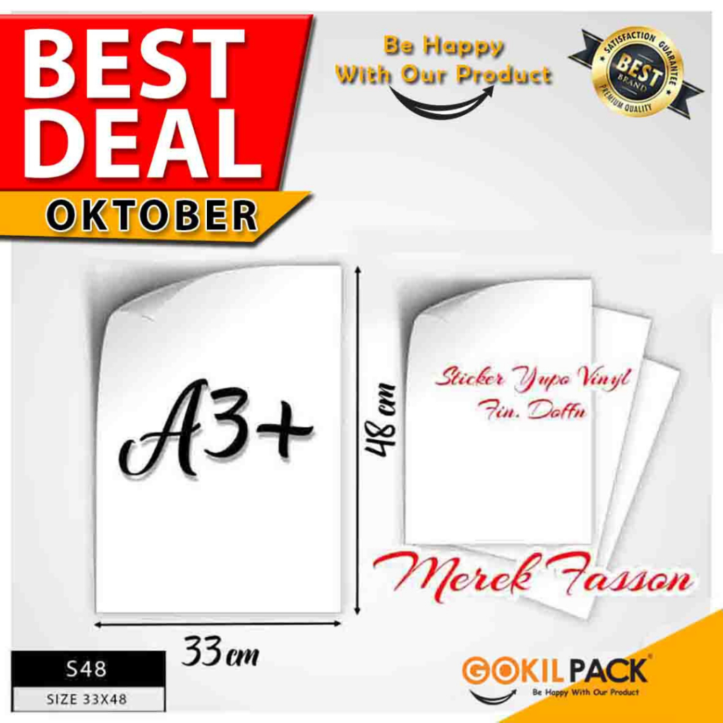 Jual KERTAS STICKER|YUPPO|VINYL|DOFF|FASSON|POLOS|LABEL|SERBAGUNA|33X48 ...