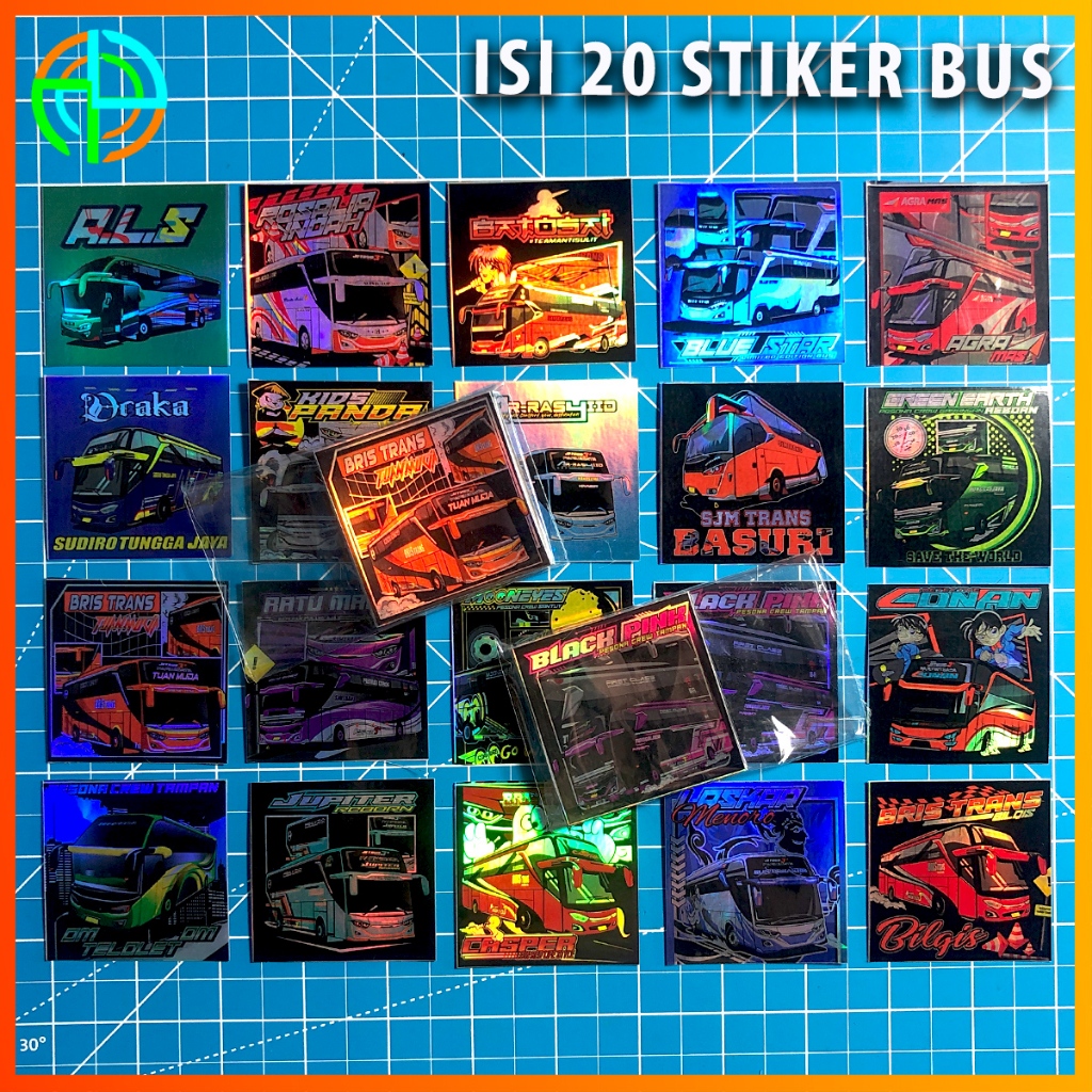 Jual 20 PCS STICKER PACK STIKER BUS MANIA KOTAK - HOLOGRAM STIKER BIS ...