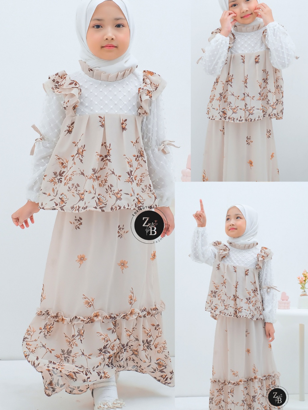 Jual Setelan Rok Gamis Anak Perempuan One Set Atasan dan Rok Terbaru ...