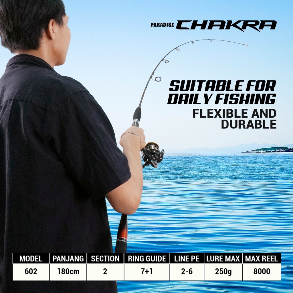 Jual Paradise - Joran Pancing Chakra Deep Sea Jigging Rod 180CM PE 2-6 ...
