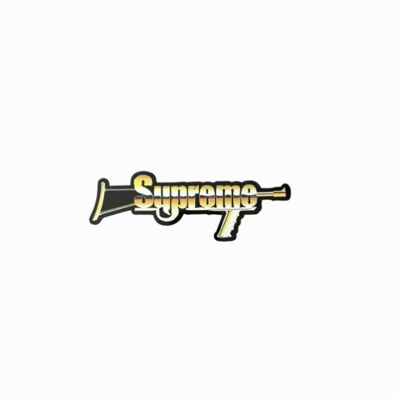 Jual sticker Supreme gold gun brand clothing streetwear stiker | Shopee ...