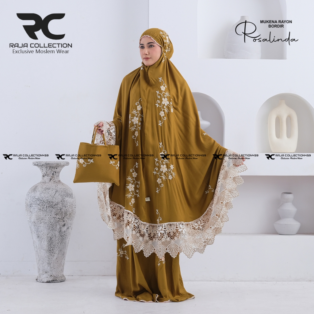 Raja Collection459 - Mukena Dewasa Super Jumbo Rayon Rosalinda Bordir Manual ( COD )