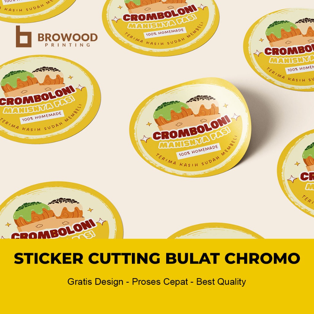 Jual Cetak Stiker Cromo / Label Bulat Label Nama Label Makanan Kemasan ...