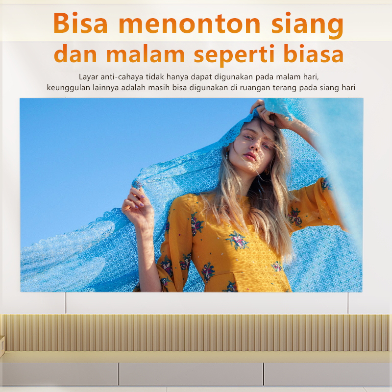 Jual 【SCREEN PROYEKTOR】layar proyektor kelas Anti Light Screen 100 Inch
