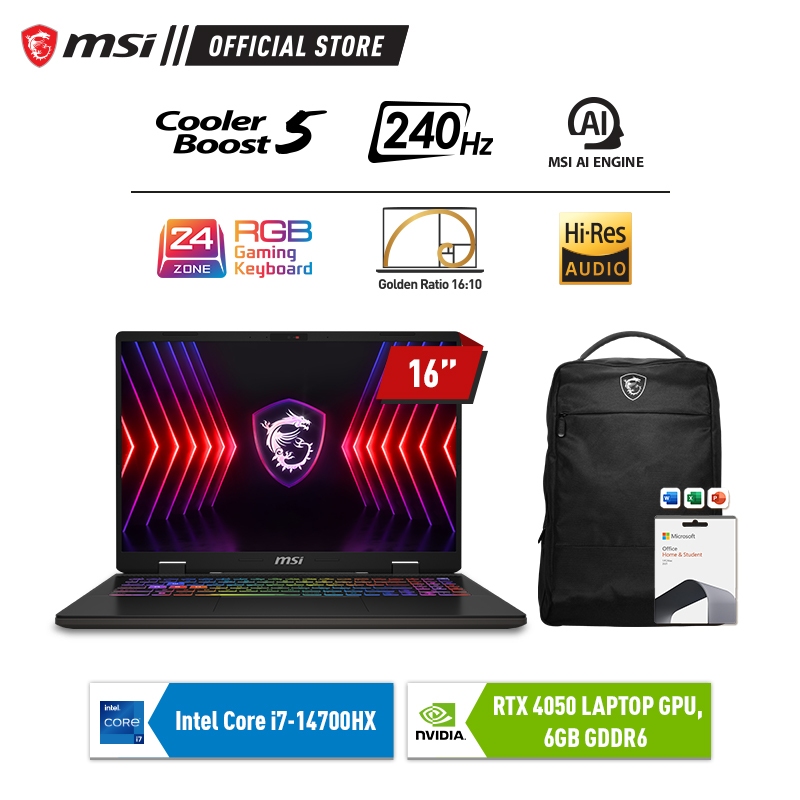 Jual MSI Sword 16 HX B14VEKG i7-14650HX RTX4050 16