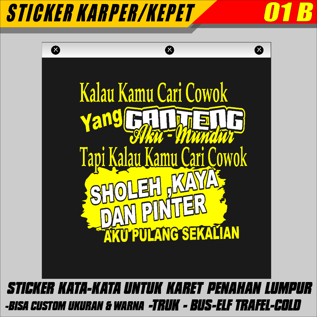 Jual Sticker Kepet Penahan Lumpur Mobil Pick Up truk bus fuso - Stiker ...