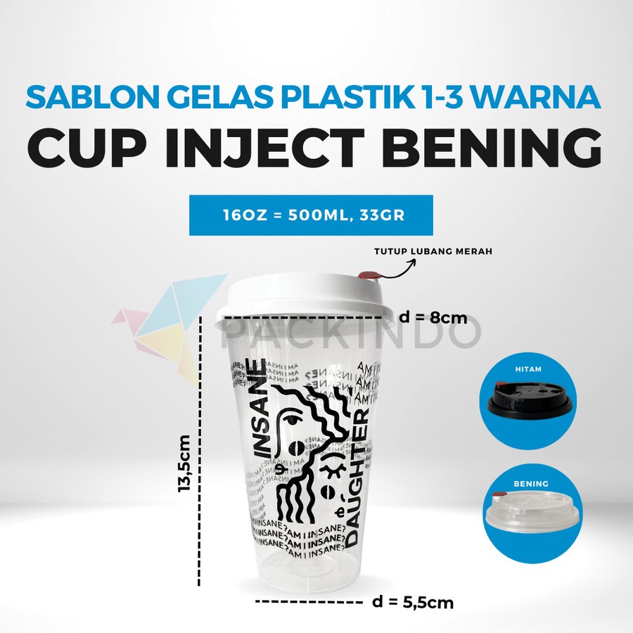 Jual Gelas Plastik Boba/Cheese Tea/ Cup Injection PP 500ml Bening ...