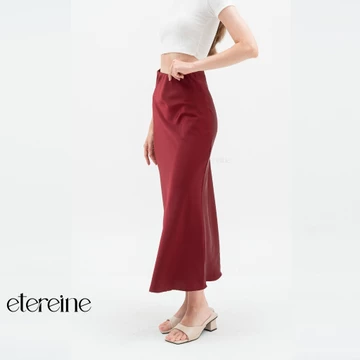 ETEREINE Rok Satin Reine 90CM Satin Long Skirt Rok Satin Panjang S Sampai 3XL