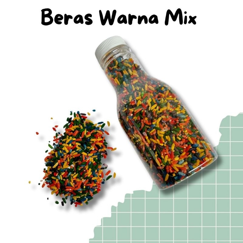 Jual Rainbow rice | Beras warna warni | Sprinkle | Beras mainan anak ...
