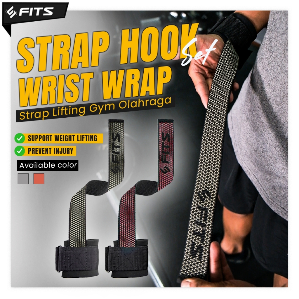 Jual FITS Strap Hook Set Wrist Wrap Strap Lifting Gym Olahraga | Shopee ...