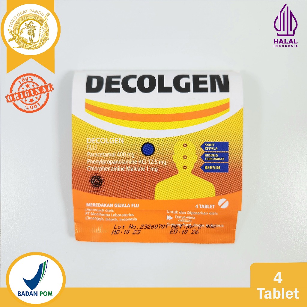Jual DECOLGEN FLU STRIP 4 TABLET / SAKIT KEPALA / FLU / DEMAM | Shopee ...