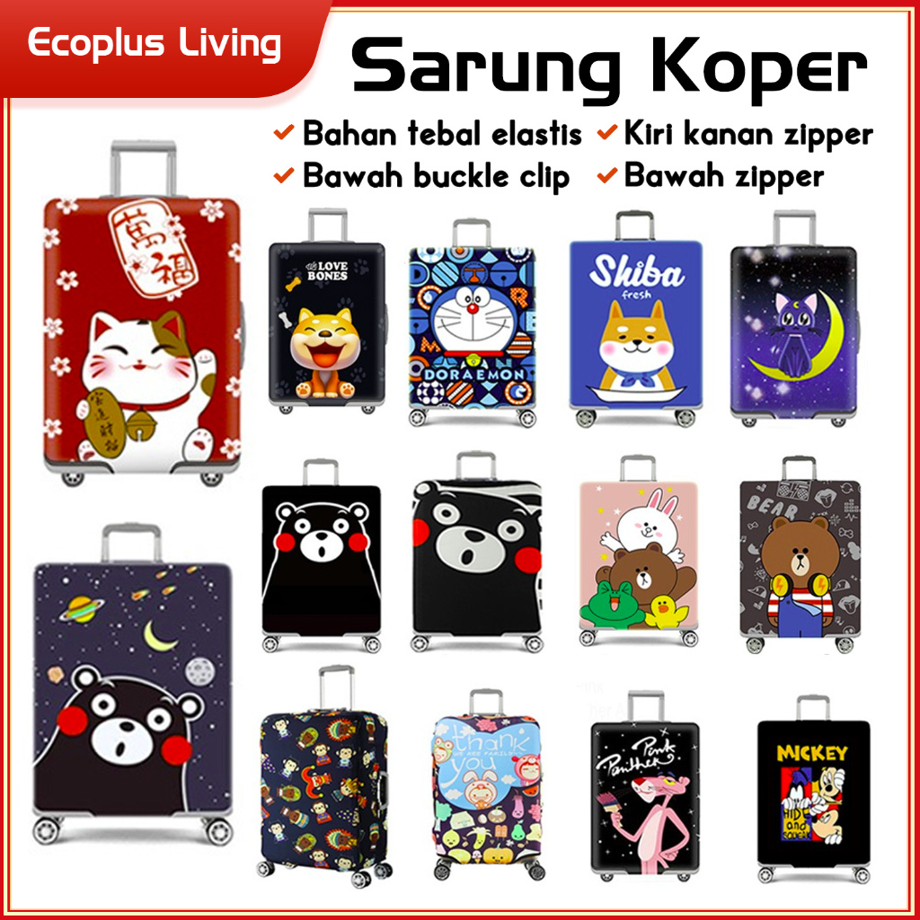Jual Size S-M Sarung Pelindung Koper Cover Luggage Elastis Motif Kartun ...