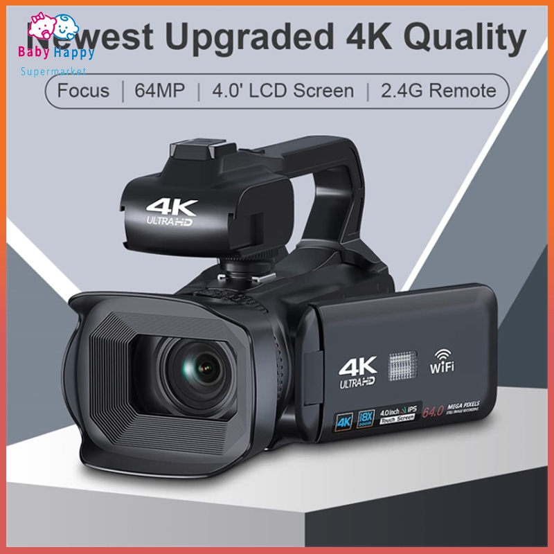 64MP 18X Zoom 6K 60FPS HD Kamera Video Digital Wifi Camcorder HD Untuk  Fotografi Streaming Langsung Vlog Kamera Video Layar Inci Perekam Digital  AF