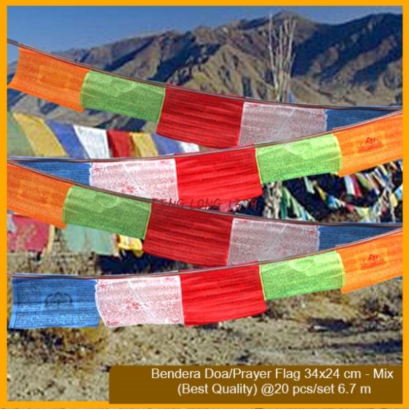 Jual Bendera Doa / Prayer Flag Tibetan Buddhism Colourful Mix Best ...