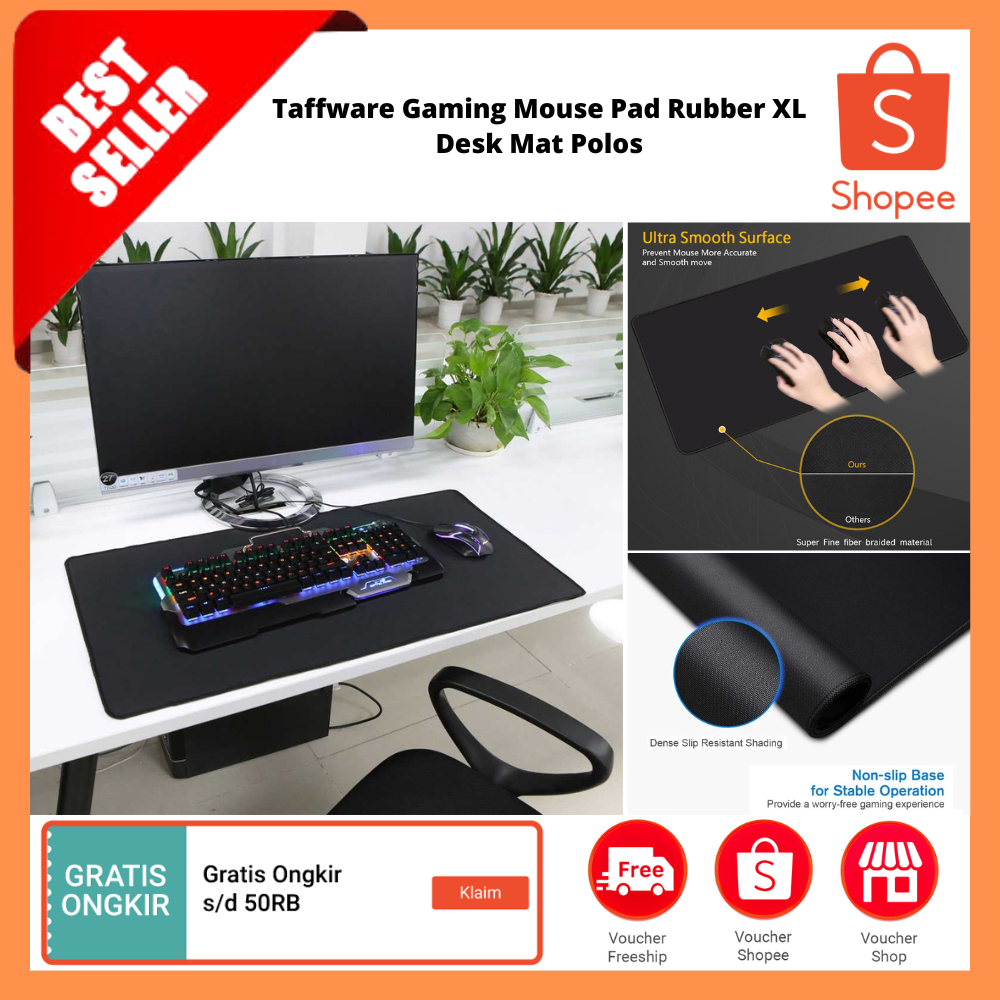 Jual Gaming Mouse Pad Rubber XL Desk Mat Polos / Alas Mouse Gaming Meja ...