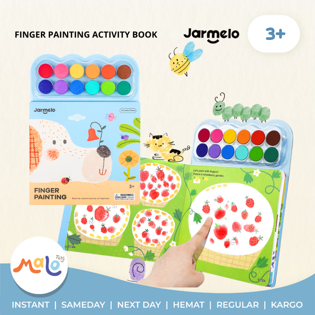 Jual MALOTOYS - JARMELO Finger Paint Activity Book 2in1 Painting Buku ...