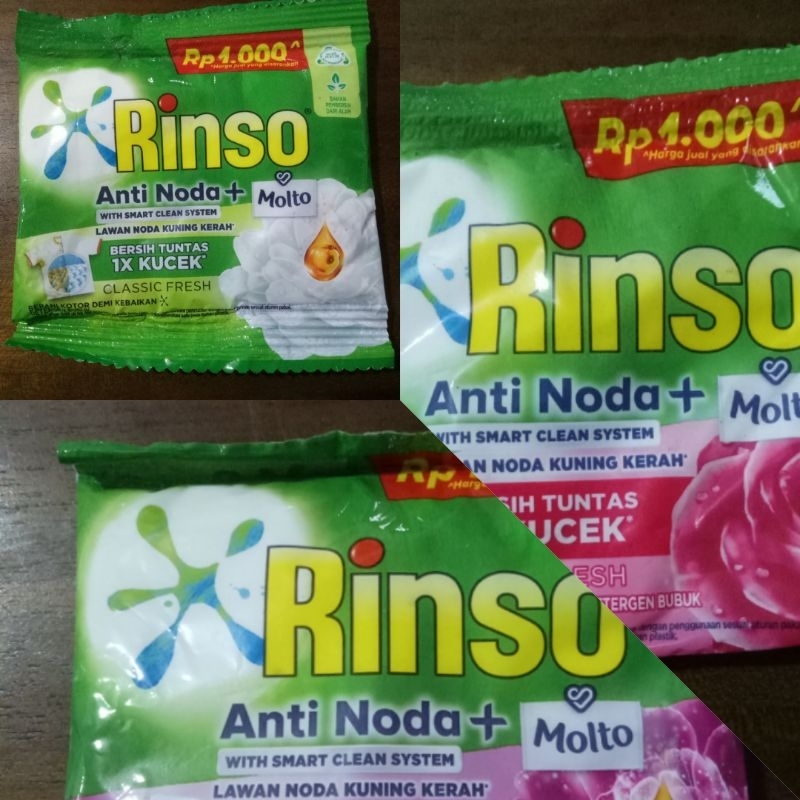 Jual Rinso Sabun Cuci Baju Bubuk 40 Gram Harga per 12 Sachet | Shopee ...