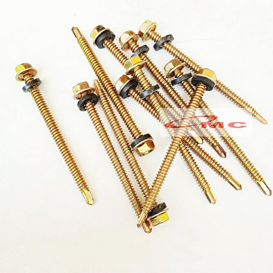 Jual Skrup Sekrup Roofing Kuning 12X50 Turbofix Baut Roofing Baja ...