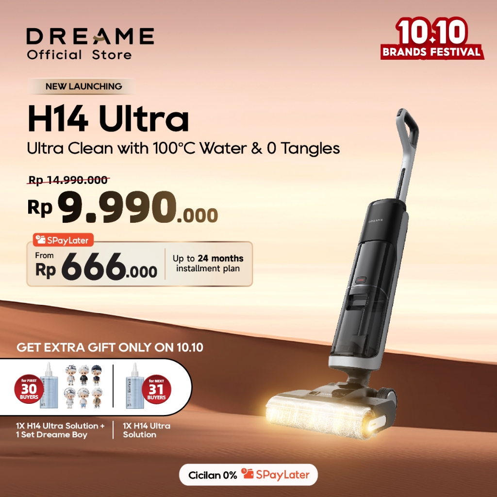 Jual [New Launching] Dreame H14 Ultra Vacuum Cleaner 100C Ultimate