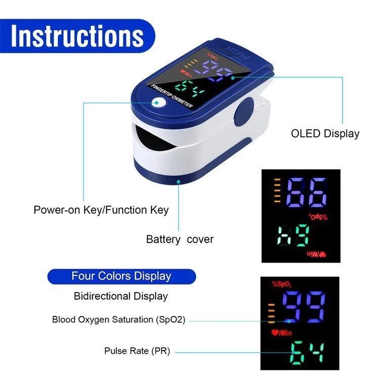 Jual Alat Pengukur Detak Jantung Kadar Darah Oksigen fingertrip pulse ...