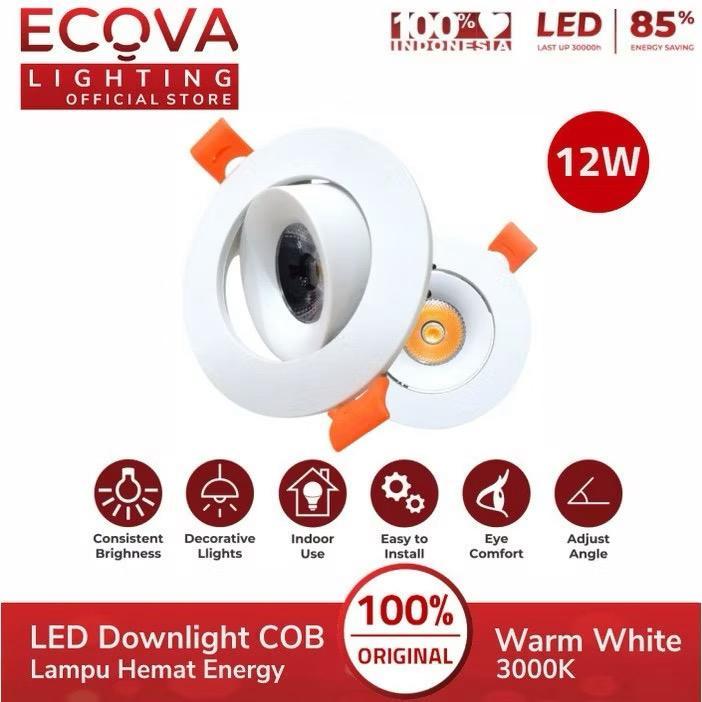 Jual ECOVA - Lampu Downlight LED COB Adjustable 7W / 12W / 18W Lampu ...