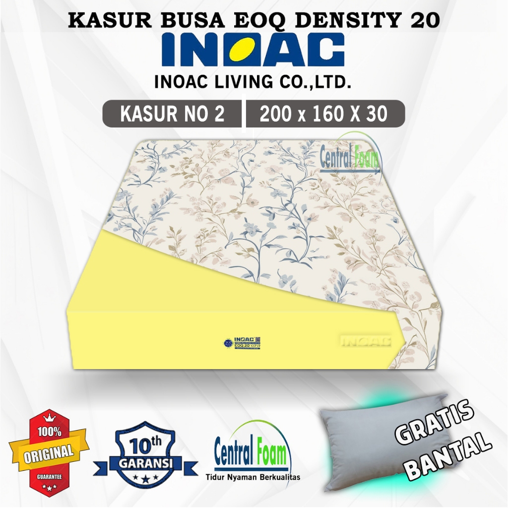 Kasur Busa Inoac Yukata Bronze Tebal 20cm Size 140 x 200 Coklat - Khusus Jabodetabek Premium Foam Mattress High Density Anti-Bacterial Foam Cushion Layer Garansi 10 Tahun Cover Bisa Dicuci - Indonesia