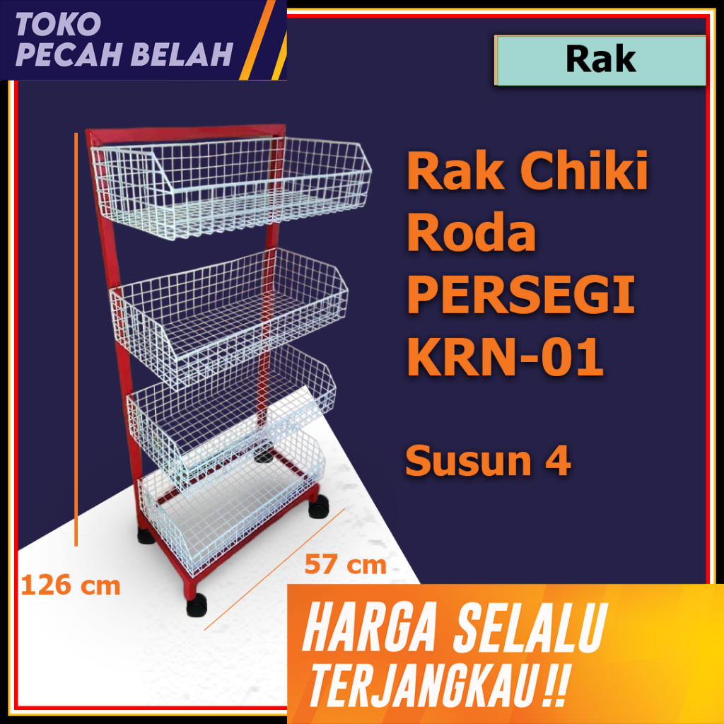 Jual Rak Ciki Besi/ Rak Serbaguna Mini Market / Rak Display Roda Susun ...