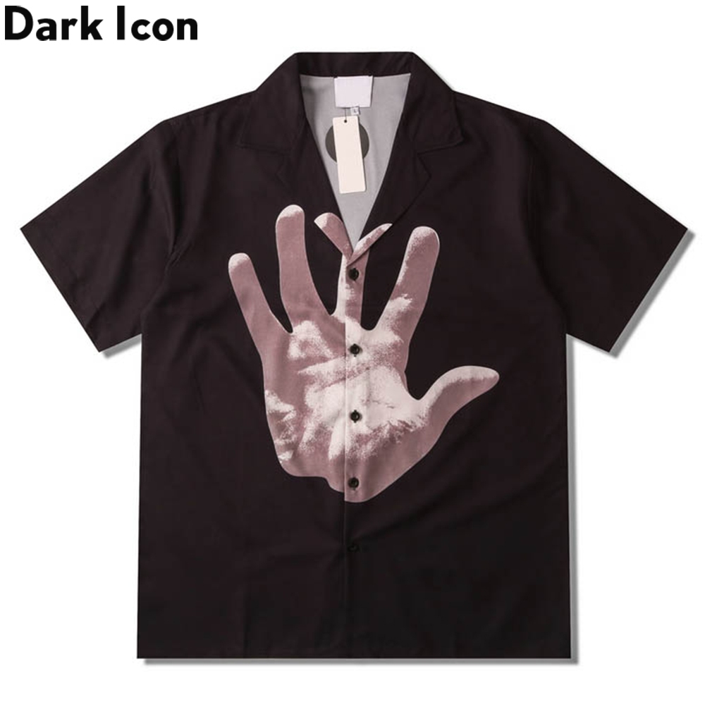 Jual Dark Icon Kemeja Jari Hand Printing Hawai Shirt Men Kemeja Motif ...