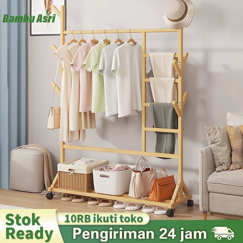 Jual Bambu Asri gantungan baju/rak baju/Gantung Baju/ Rak Gantungan