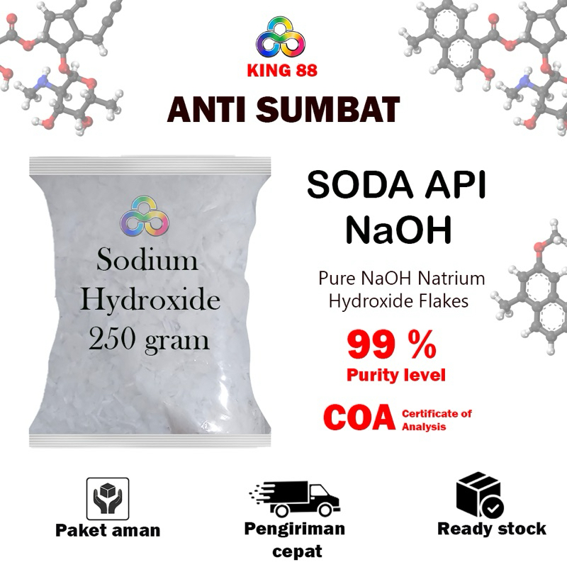 Jual Soda api 250 Gram / Caustic Soda / NaOH / Anti Mampet / Soda Api ...