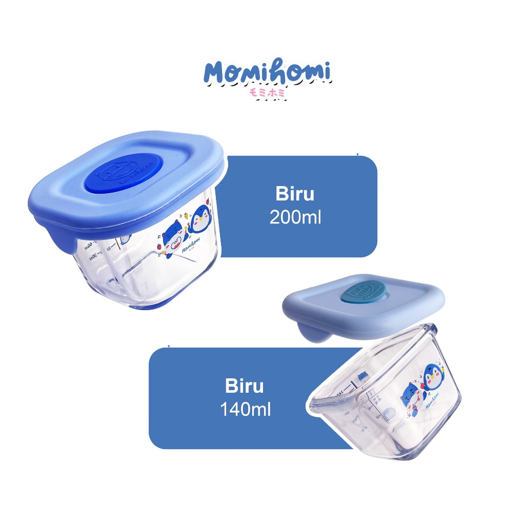 Jual {KACA LEBIH TEBAL} MOMI HOMI Food Container kaca 3056 3057 ...
