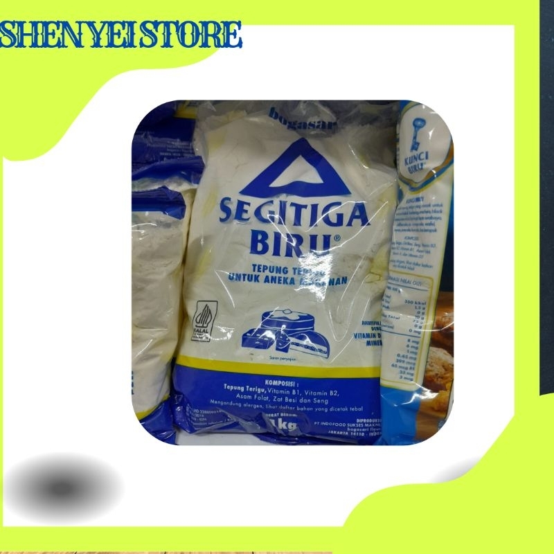 Jual Tepung Terigu Segitiga Biru 500g & 1 kg | Shopee Indonesia